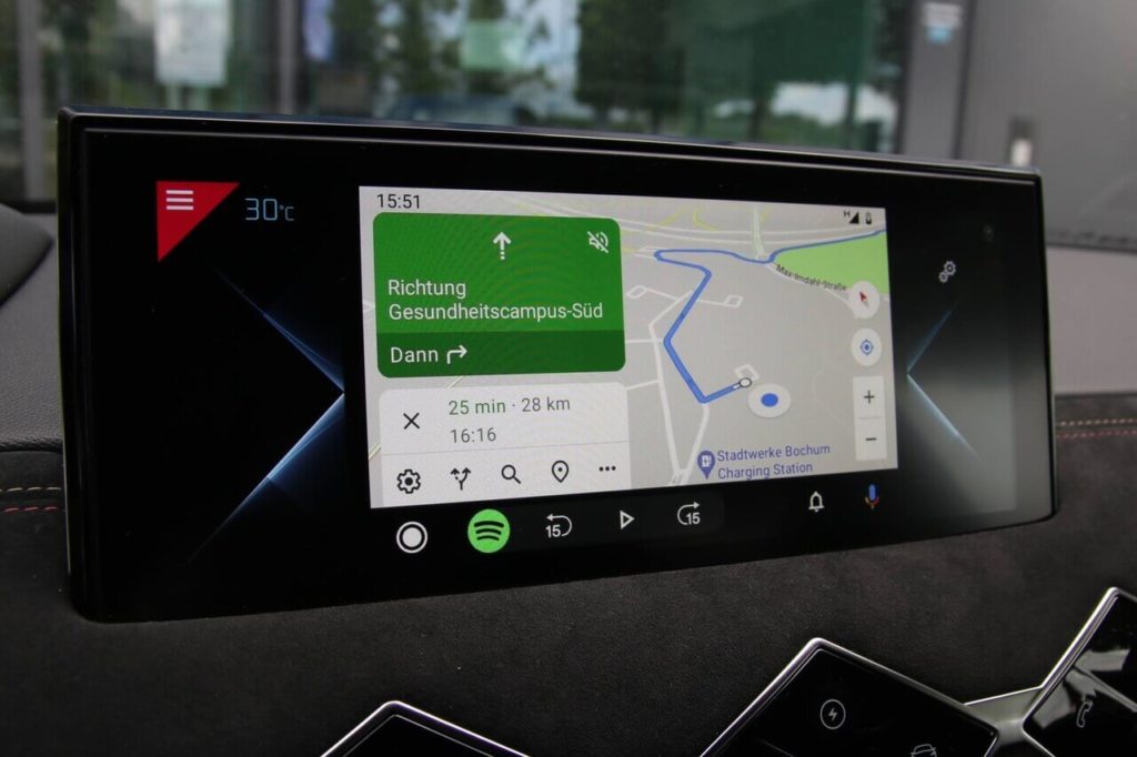 Google Maps Navigation über Android Auto beim DS 3