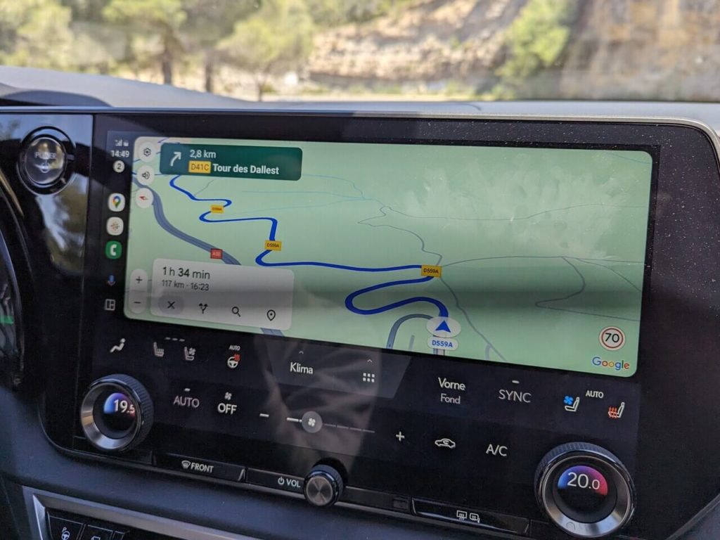 Android Auto: Google Maps Navigation im Lexus RX 500h