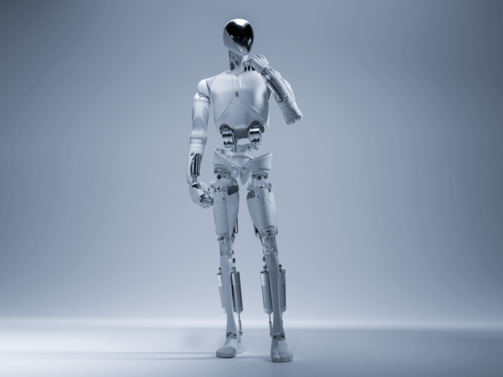 Humanoider Roboter als Teil der Technologie- und KI-Entwicklung des Unternehmens