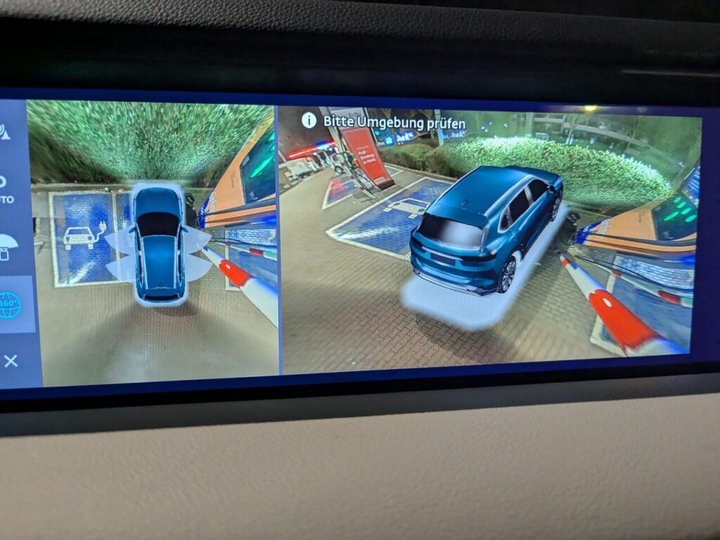 Kamerasystem im Togg T10X mit 3d-Ansicht/Draufsicht mit Öffnungswinkel der Türen