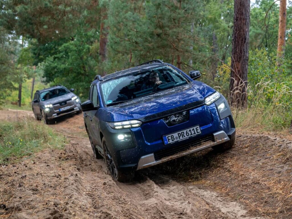 Elektroauto fürs Gelände: Subaru E-Outback mit Allradantrieb verfügt über für Offroad-Fahrten das X-Mode Allrad-Assistenzsystem. (Foto: André Tillmann)